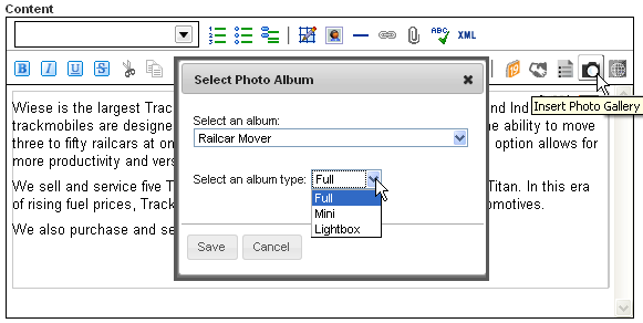 insert photo album