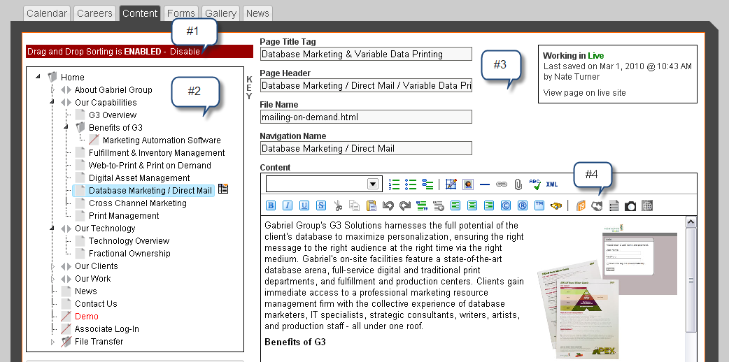 Page Organization Tools