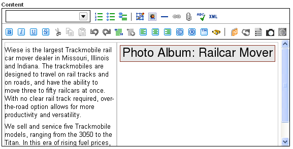 integration with wysiwyg editor