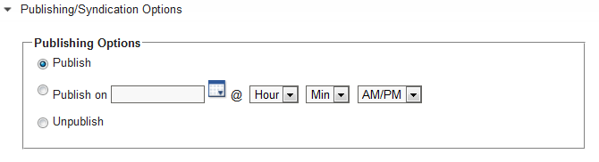 Publishing Options