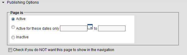 Publishing Options