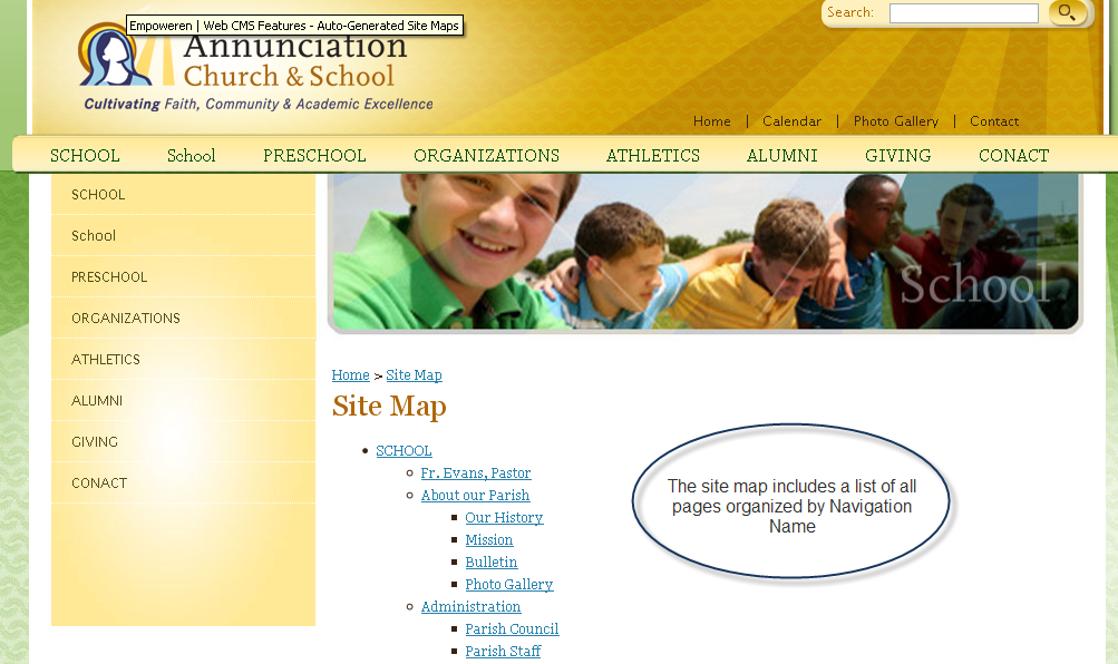 Example Site Map