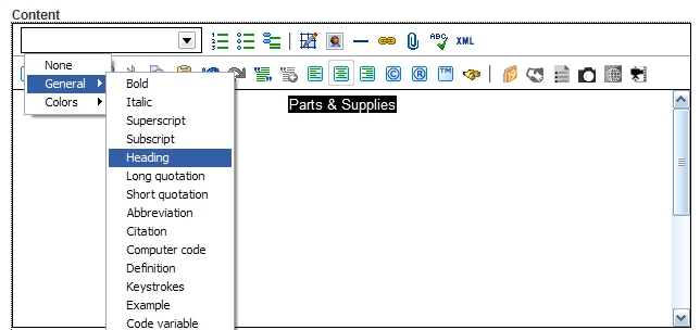 Style Menu